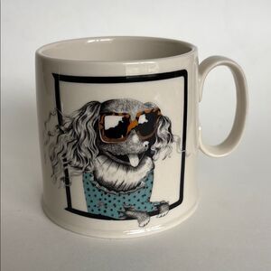 Anthropologie Florence Balducci Monogram D for Dog Fashionista Coffee Mug Cup